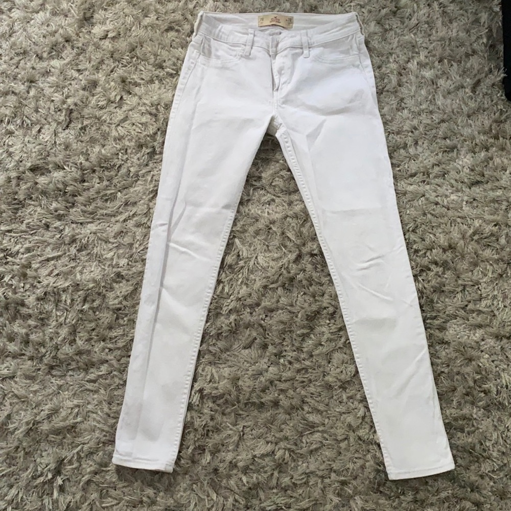 Hollister white skinny jeans